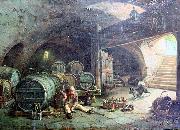 unknow artist In a wine vault oil painting reproduction
